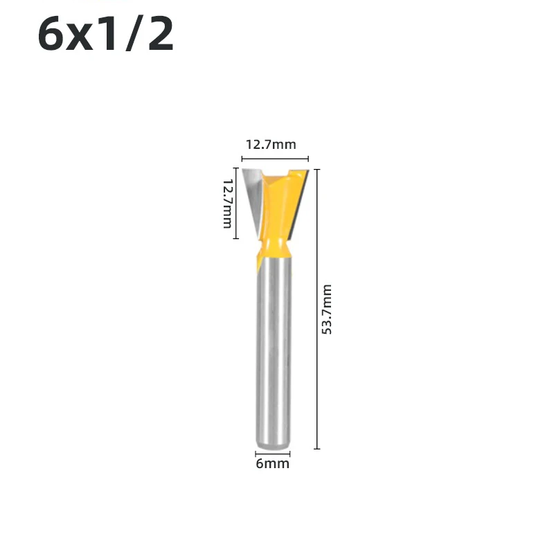 ALLSOME 6 Pcs 6mm Shank Dovetail Joint Router Bits Set Woodworking Engraving Bit Milling Cutter For Carpenter Grooving Tool