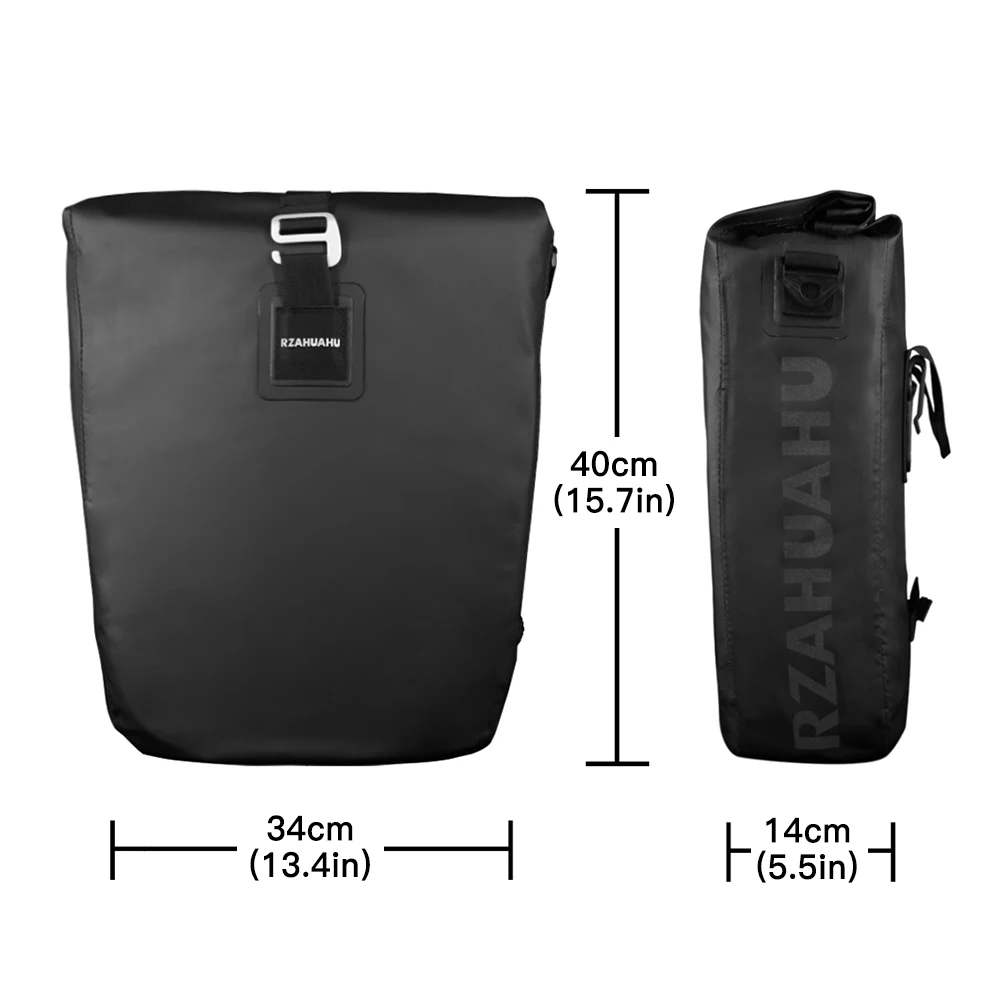 20L Bike Side Storage Bag Waterproof Bike Rear Rack Bag Laptop Pannier Bag Bicycle Trunk Rear Seat Carrier Pack Shoulder Bag