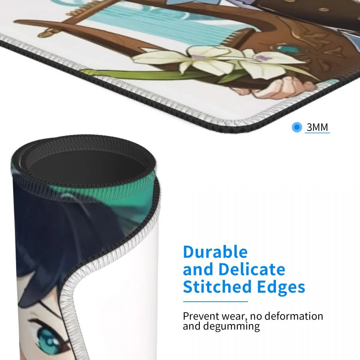 Genshin Impact Venti Mouse Pad الكمبيوتر لوحة المفاتيح الماوس حصيرة الألعاب الكمبيوتر حصيرة مكتب الجدول الحصير