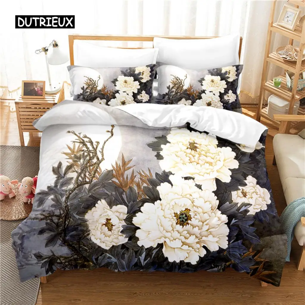 

Elegant Flowers Bedding Set Duvet Cover Set 3d Bedding Digital Printing Bed Linen Queen Size Bedding Set Fashion Design