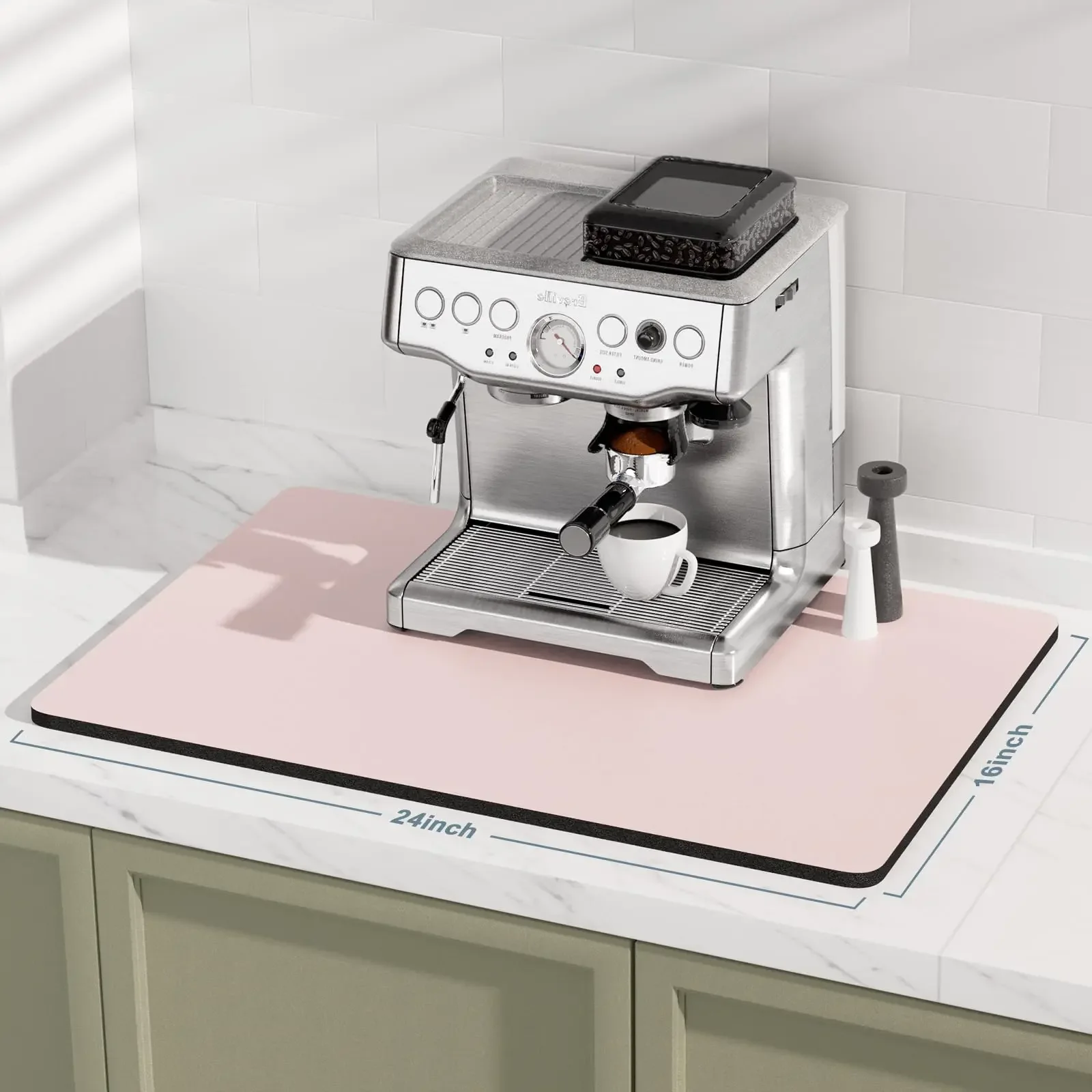 Pink Dish Drying Mat Foldable Dish Rack For Kitchen Counter Absorbent Over Dish Drying Racks Multi-Purpose Kitchen Pad