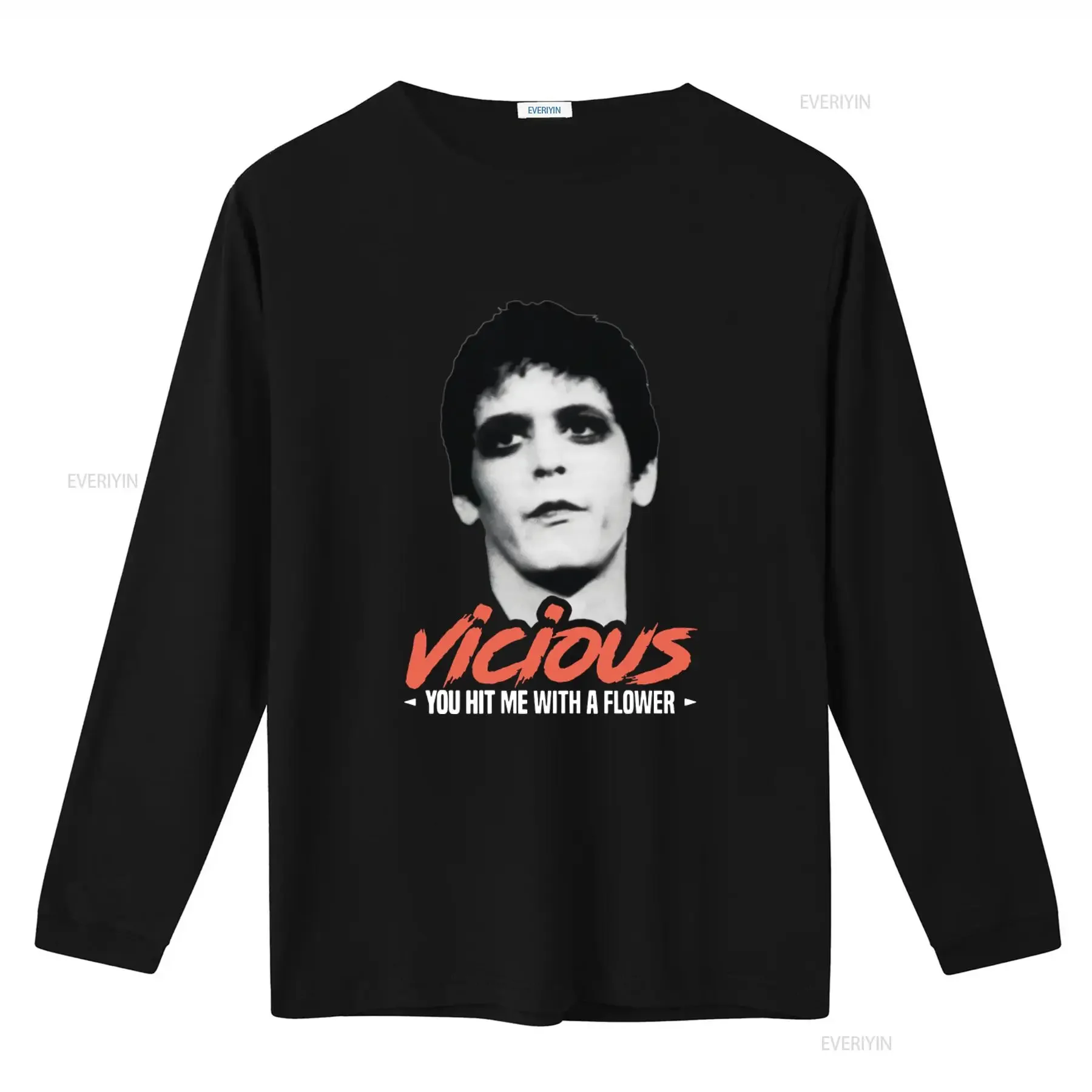 Lou Reed Vicious Velvet Underground Rock T shirt You Hit Me With A Flower Design vintage Washed Versatile Soft Comfortable