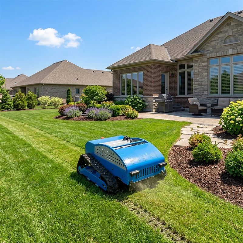 Automatic Remote Control 4-Stroke Cordless Electric Lawn Mower Rechargeable Battery Powered Grass Cutter Equipment Garden Tool