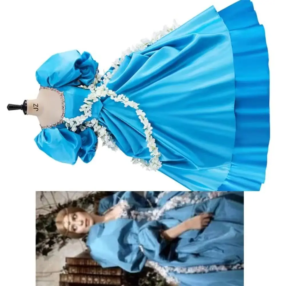 

Peau dane Princess Cosplay Costume Blue Wedding Stage Performance Fancy Evening Dresses Halloween Carnival Party Outfits