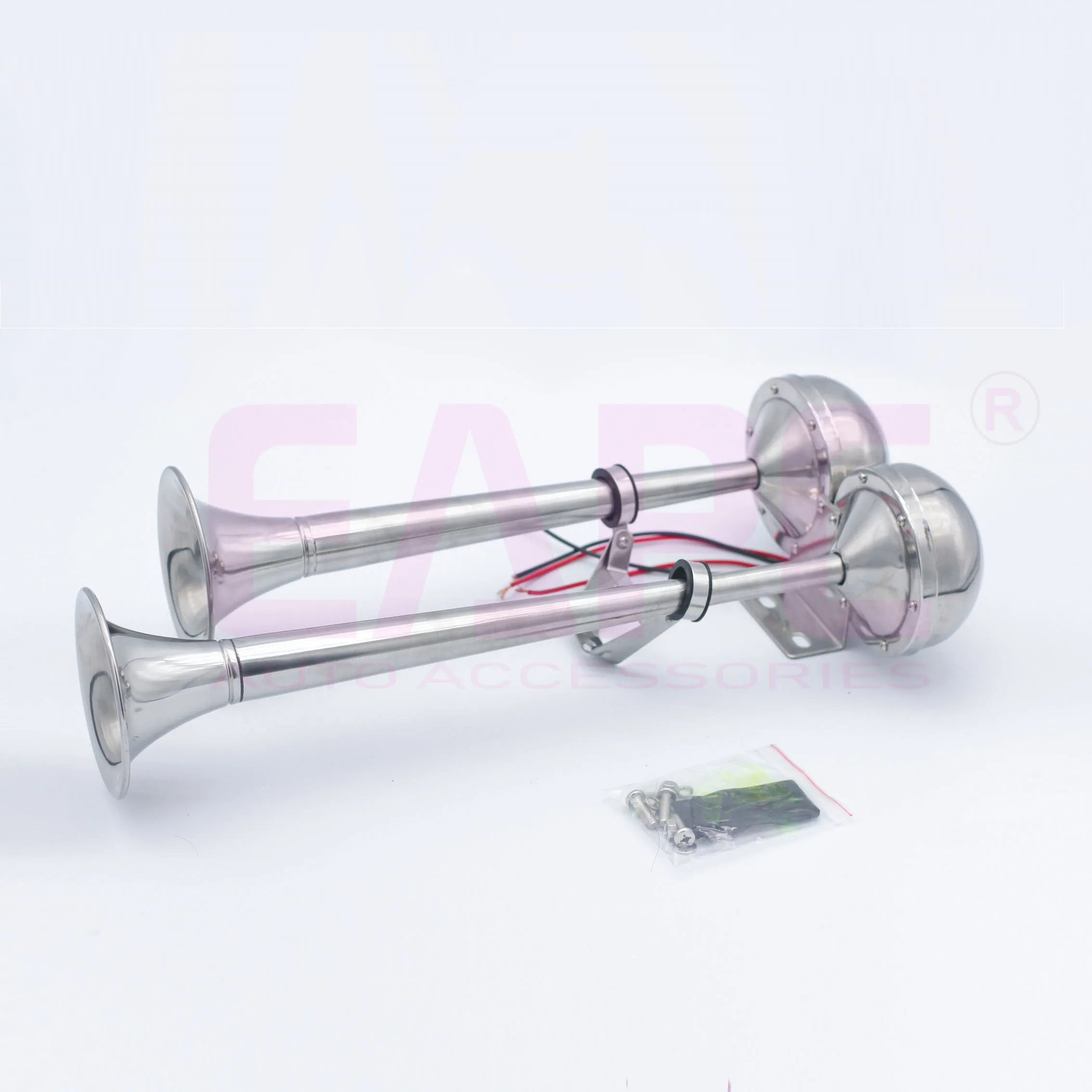 TZ-335DB 에어혼 12V 또는 24V 스테인리스 스틸 전기 듀얼 트럼펫 보트 마린