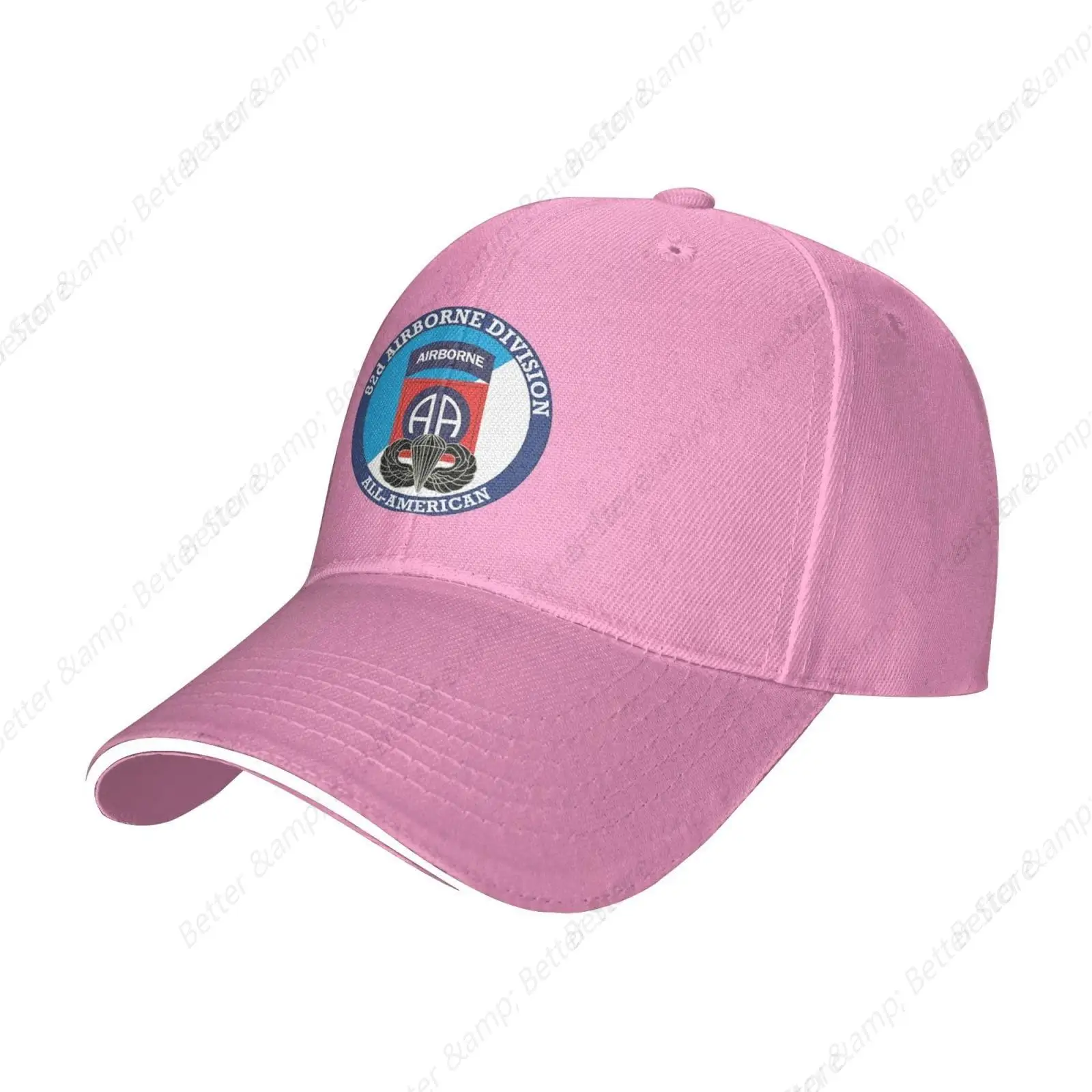 82nd Airborne Division with Jump Wings Hat Baseball Cap Duck Tongue Hat Adult Sandwich Skull Caps