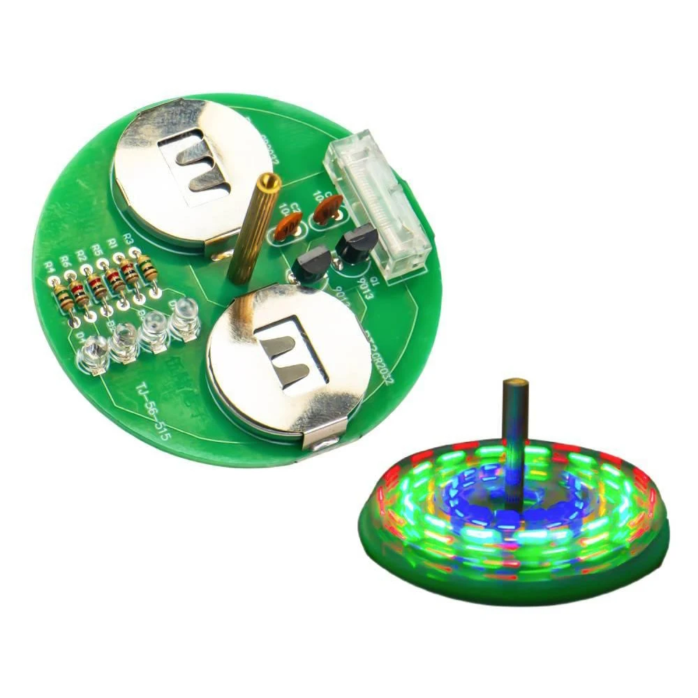 DC6V DIY Electronic Kit LED Gyro DIY Welding Kit Rotating Lantern Inline Components DIY Electronic Sodering Project Kit Set