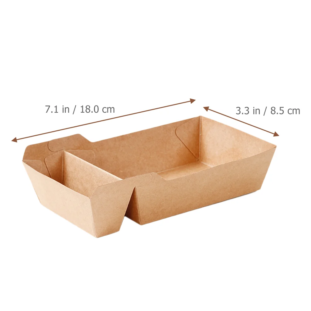 50 Pcs Kraft Paper Snack Box Boxes Hot Dog Party Candy Container Containers Fried Snacks Food Holder