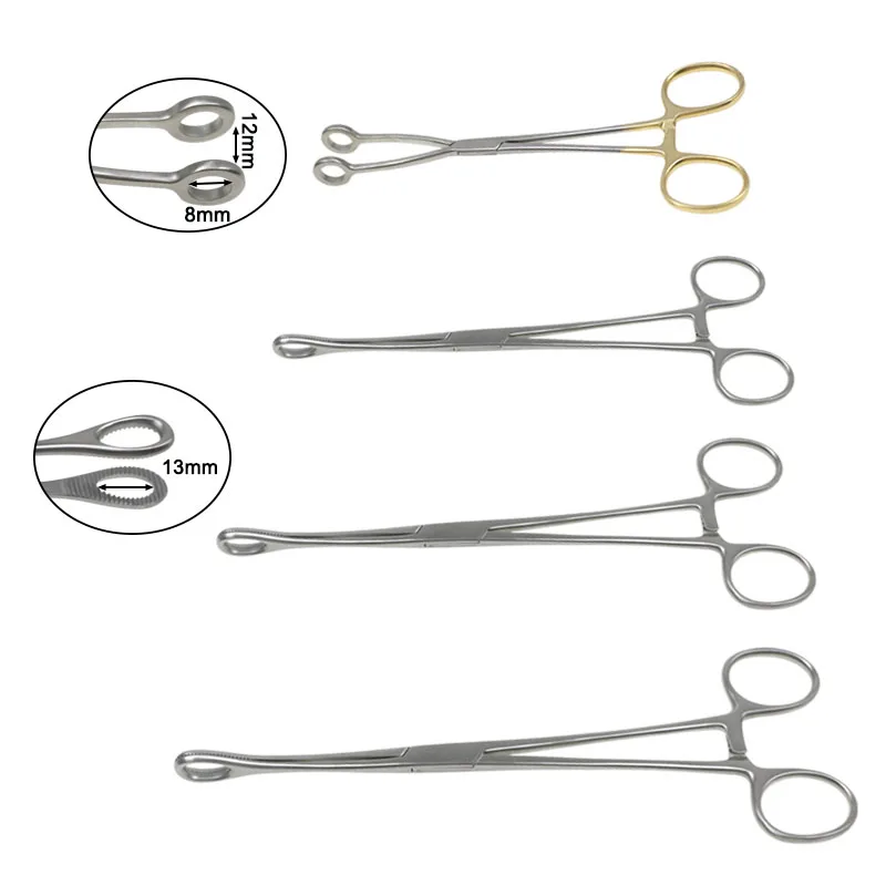 

GREATLH Orthopedics Pet Surgical Instrument Oval Forceps Holding Forceps Cervical Forcep Hemostatic Tongs with Locking Clasp pet