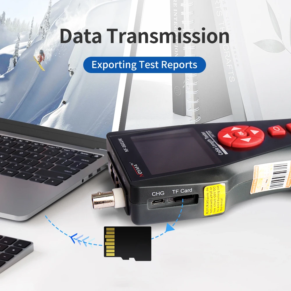 NOYAFA NF-8601W Tester kabli sieciowych Lokalizator kabli Ethernet z funkcją PoE/PING Pomiar długości Tester połączeń Narzędzia sieciowe — zdjęcie 7