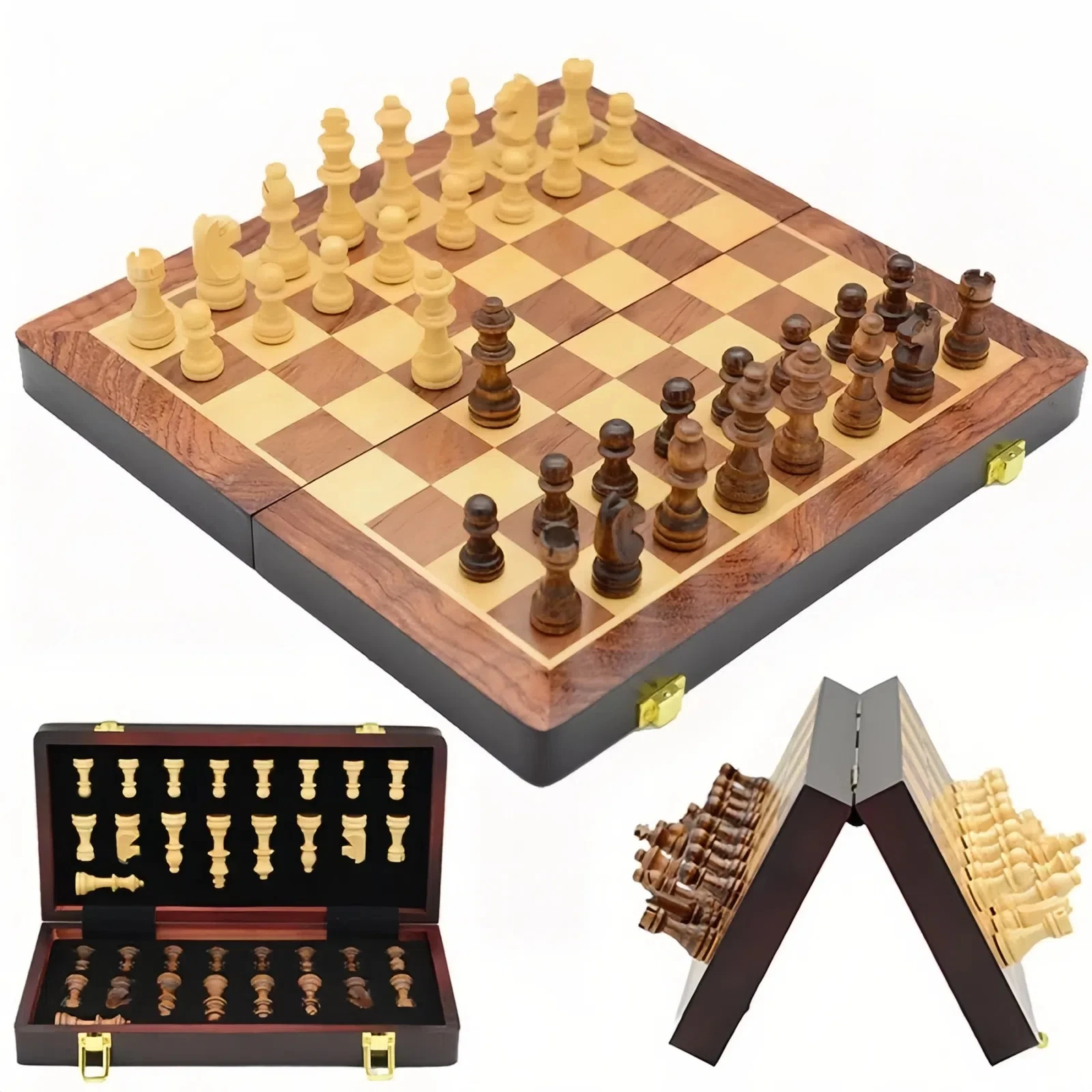 

Magnetic Strong Adsorption Pine Wooden Chess Board 30/34/39cm Puzzle & Competition Chess Game Home Entertainment Chess Games