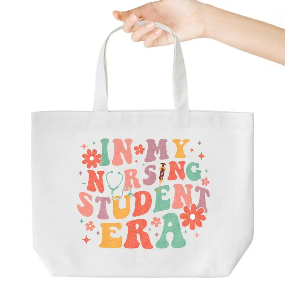 

Nursing Student Tote Bag. "In My Nursing Era" design for college, work & grocery.