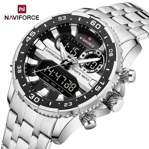 Relojes para hombre NAVIFORCE, marca de tendencia Original, pantalla LCD, reloj de cuarzo analógico Digital para hombre, reloj de pulsera luminoso resistente al agua hasta 30m para hombre