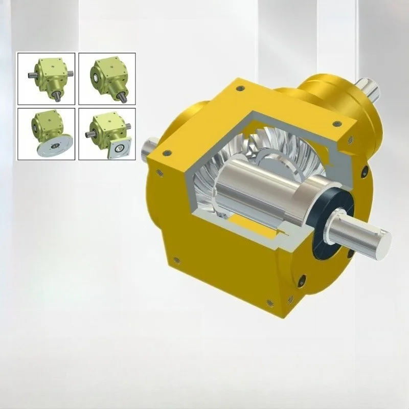 Stainless Steel HD Spiral Bevel Gear Diverter 90 Degree Right Angle Cross Gearbox Industrial Transmission Box Mechanical Parts