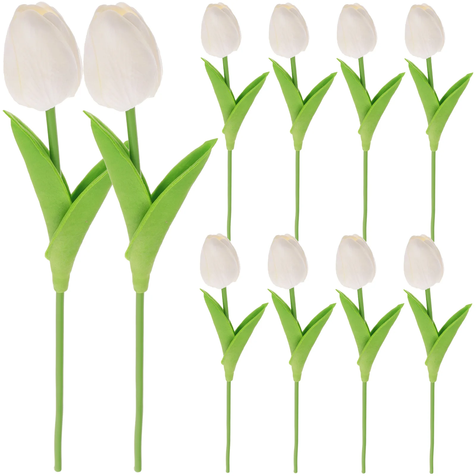 

10pcs Artificial Tulips Fake Flowers Decor Branch Bouquets Pu Plastic Home Wedding Bedroom Living Room Stylish Natural