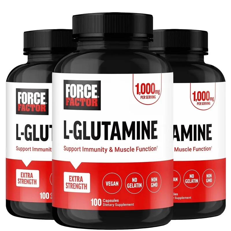 3 Bottles L-Glutamine Supplement - Fatigue Relief, Restore Strength and Endurance, Support Workout Muscle Recovery