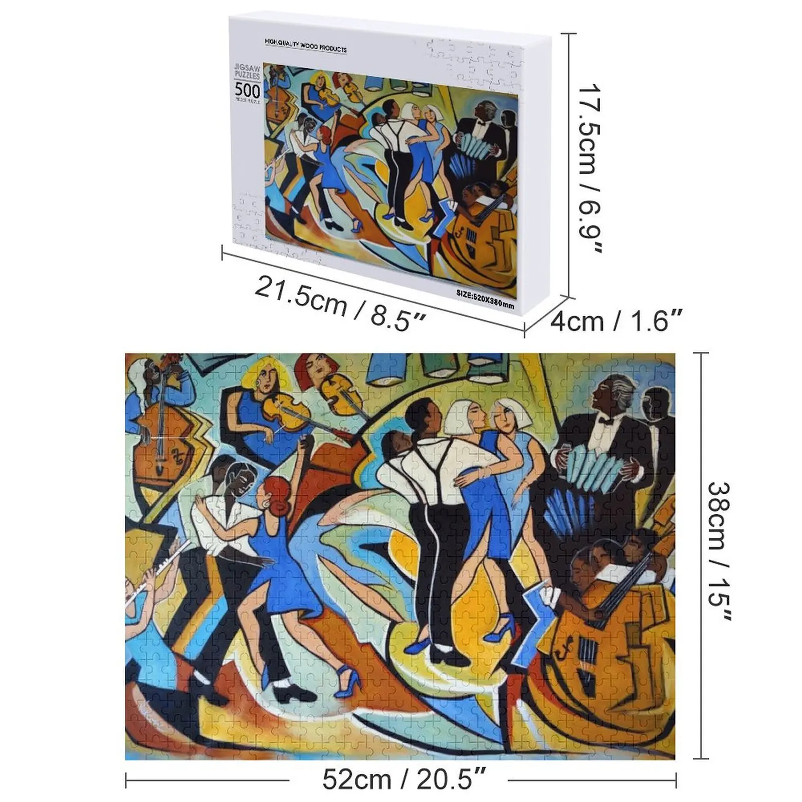 Puzzle di tango blu cobalto Gioco regalo in legno personalizzato Puzzle di dipinti di decorazioni in legno per bambini