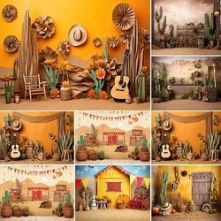 Avezano Backdrop Mexico Wild West Desert Cactus Vintage Cowboy Theme Kids Birthday Party Decor Photography Background Photo Prop