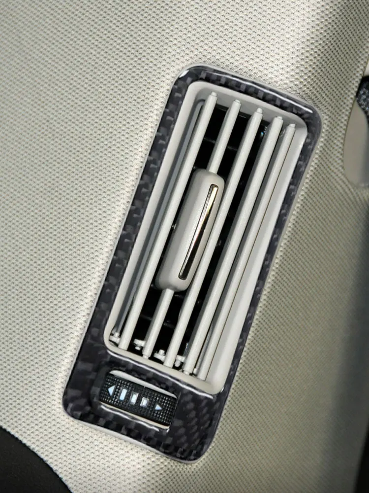 Car Soft Carbon Fiber Interior Accessories Rear Door Pillar Air Vent Outlet Frame Trim 2pcs For Audi Q7 2007 2008 2009 2010-2015