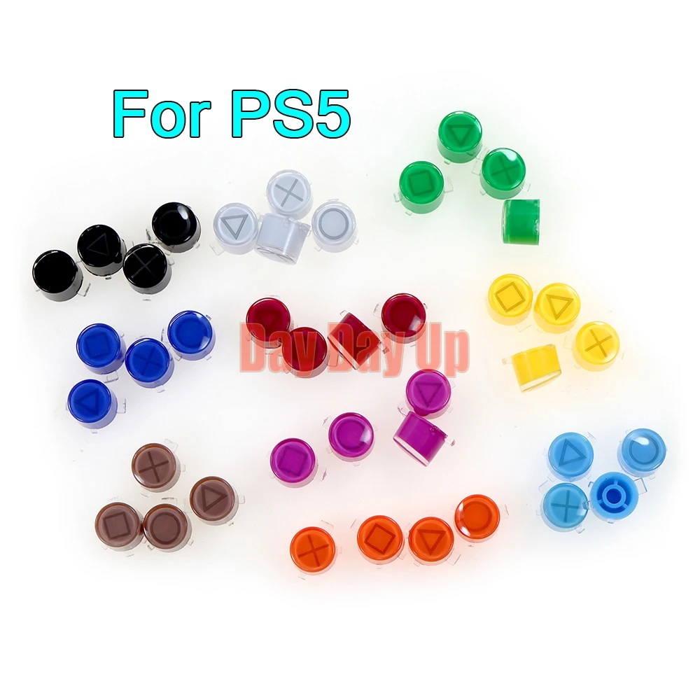 

100sets For PS5 Controller Replacement Plastic Crystal ABXY Button Trigger Keys Repair Part for Playstation 5 Gamepad