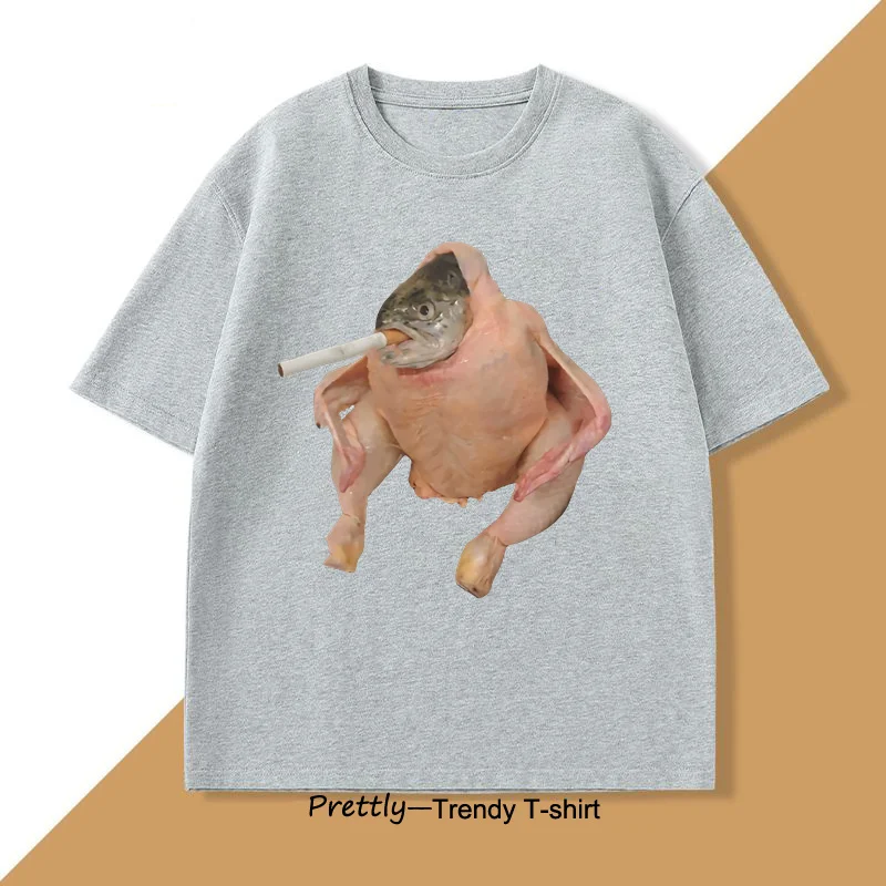 Fish in a Chicken Smoking a Cigarette T-Shirt: The Weirdly Perfect  Statement Piece You Didn't Know You Needed