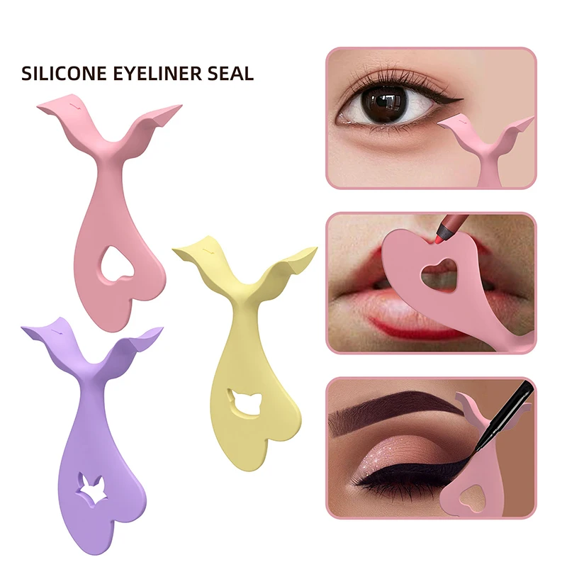 3PCS Eyeliner Template Mascara Scudo Applicatore Pennello in silicone multifunzionale Fermacapelli Strumento per il trucco degli occhi Aiuto per il trucco degli occhi