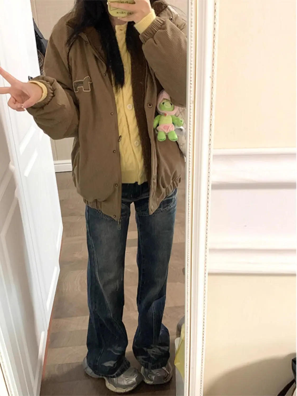 

Baggy Jeans Y2K Woman Minimalism Elegant Pleated Palazzo Academia Bohemian Silhouette Mid Waisted Chic College Modern Fashion