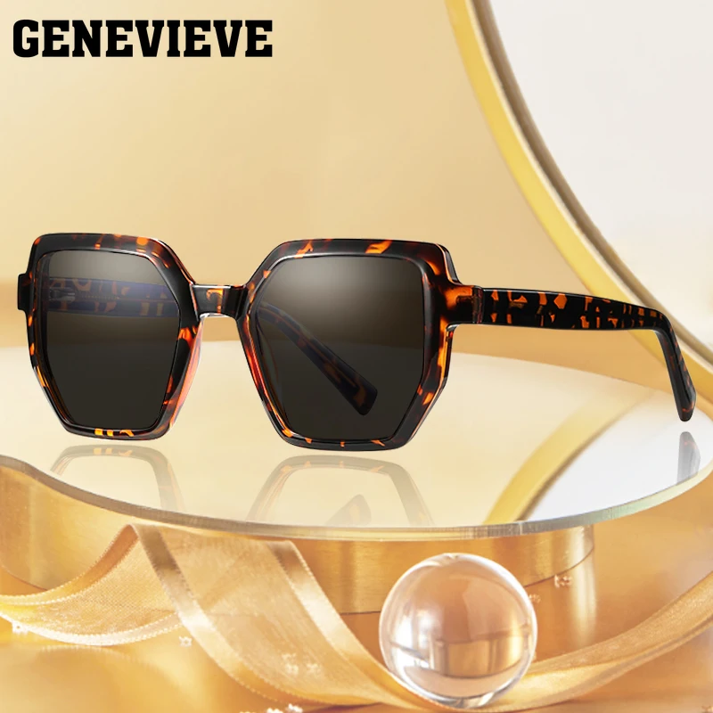 نظارات شمسية نسائية مستقطبة ، نظارات شمسية هندسية للسيدات ، نظارات شمسية لقصر النظر مخصصة ، UV400 ، تصميم جديد ، موضة ، #2