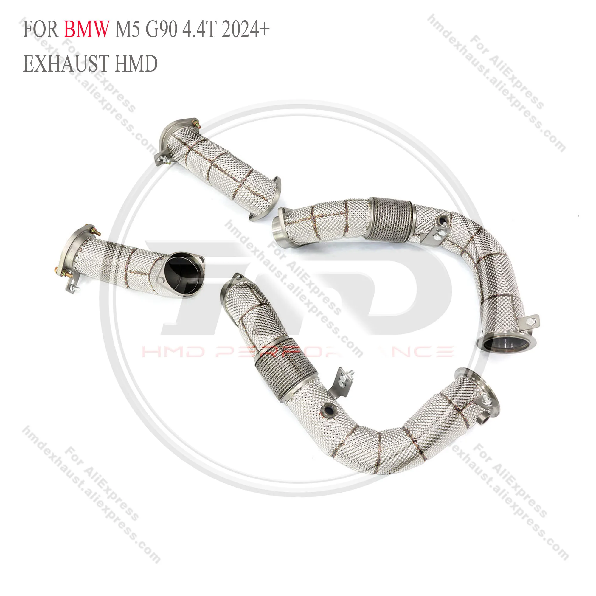 Средняя труба OPF для BMW M5 G90 4.4T, выхлопная система, водосточная труба, теплозащитный экран, кот/без кота, SS304 HMD автомобиль