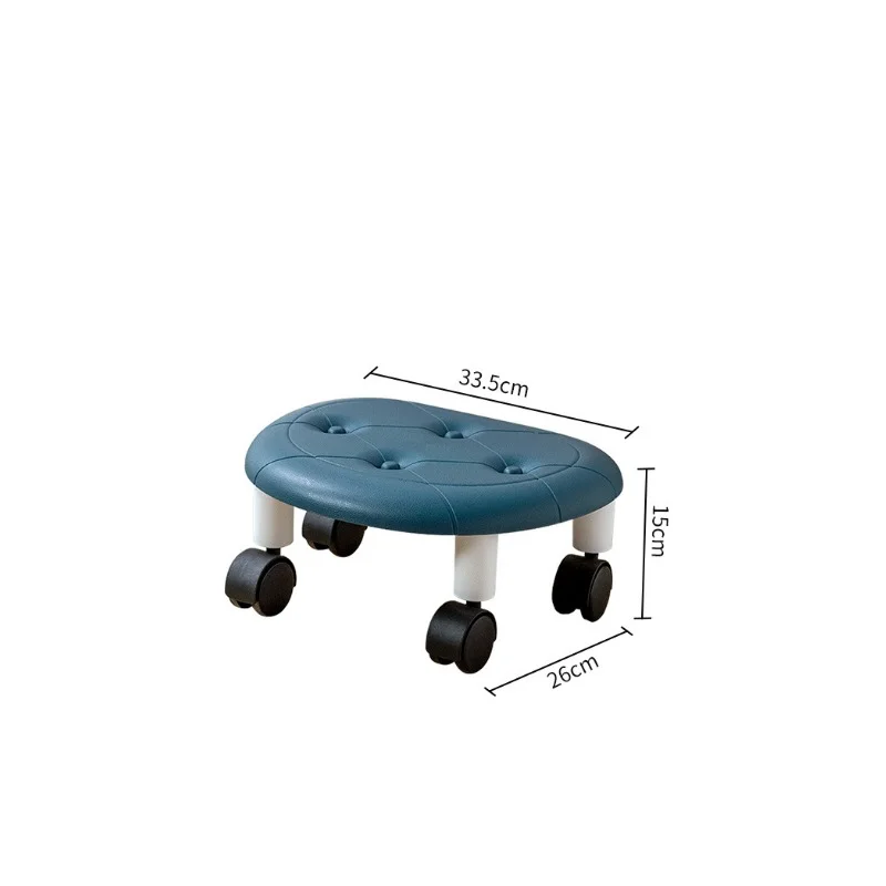 Pulley Low Stool Household Living Room Children with Wheels Removable Small Bench Bedroom Universal Wheel Plastic Stool