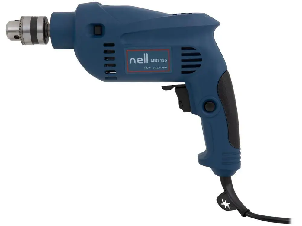 Nell Impact Drill 400W Variable Speed and Reversible 3/8 "Case 19 Parts MB7135 - 110V