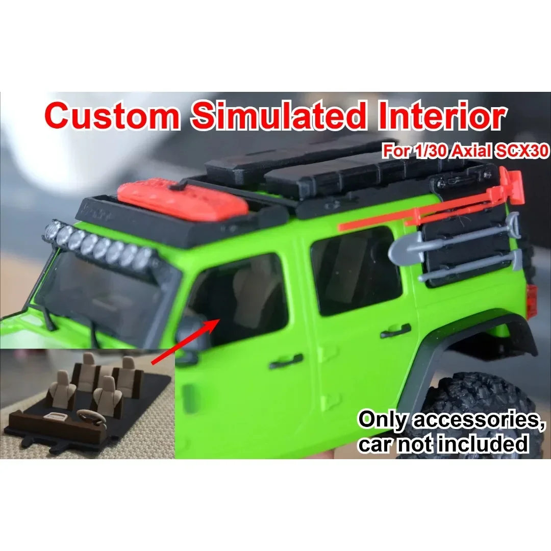 1/30 RC Offroad Car Wrangler Simulated Interior Custom Model Number For Axial SCX30 Decoration Accessories Decor Upgrade Parts