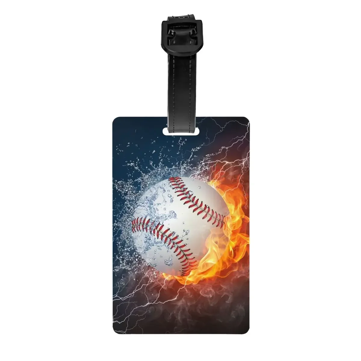 Custom Baseball Ball In  And Water Luggage Tag Privacy Protection Baggage Tags Travel Bag Labels Suitcase