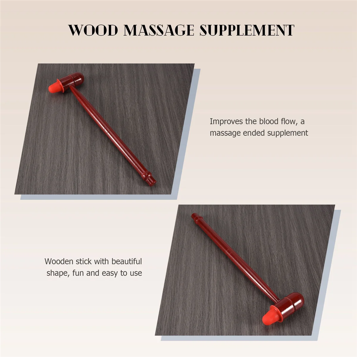 Wooden Massage Hammer Stress Relax Massage Device Knocking Hammer