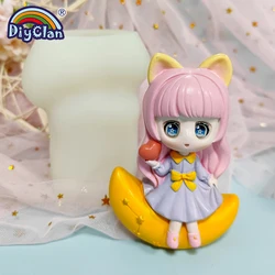 Cute Cartoon Girl Princess Model Silicone Mold Fondant Cake Decorating Tools Chocolate Mousse Dessert Kitchen Baking Cake Tools