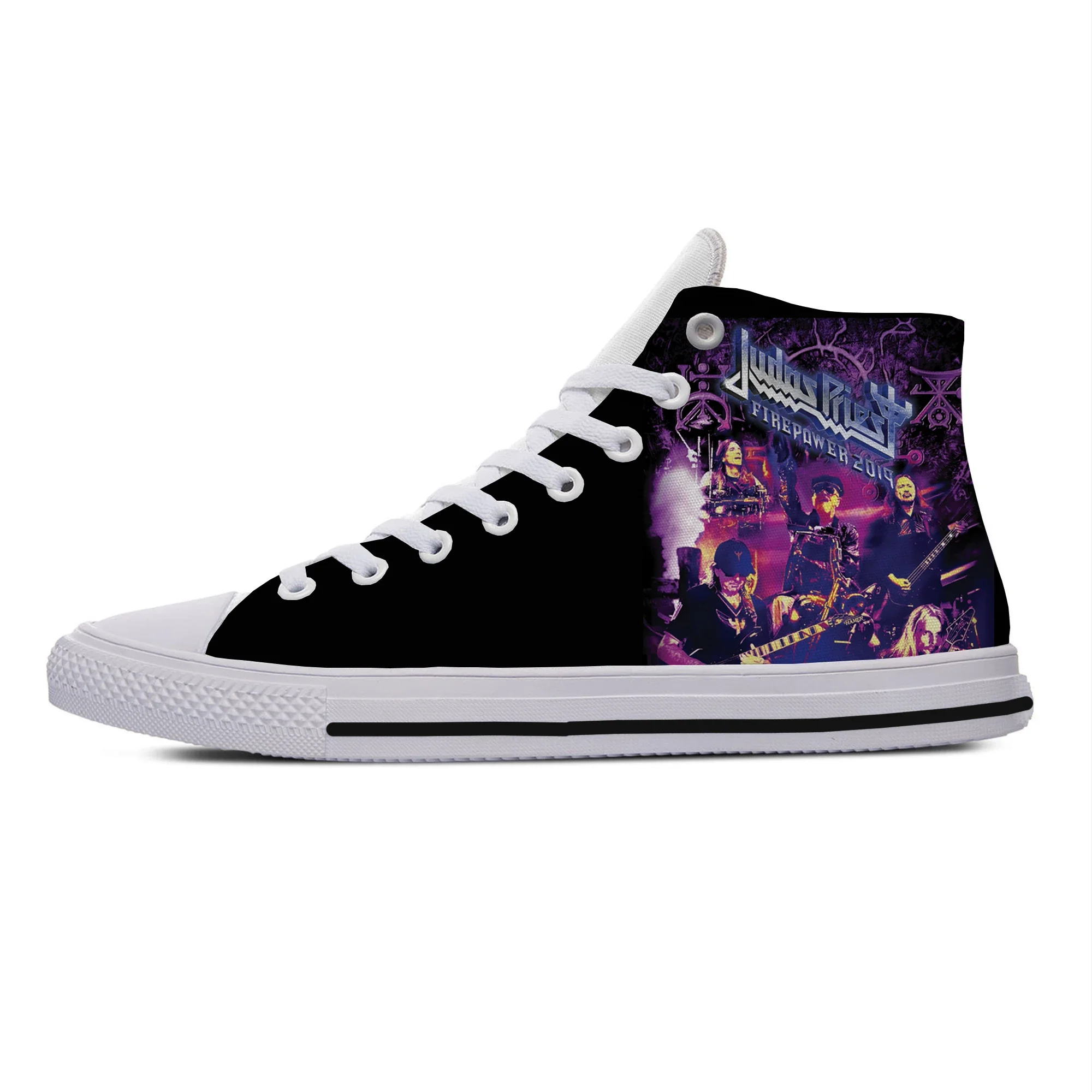 Hot Cool Summer Judas Priest Rock Band Metal novità Design High Top scarpe di tela uomo donna Sneakers Casual ultime scarpe da tavola