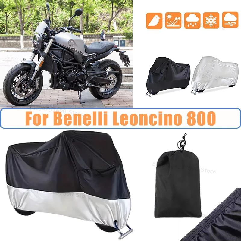 210D Oxford Motorcycle Cover Waterproof All Season UV Protection For Benelli Leoncino 800 Anti-Tear Windproof Motorbike Cover