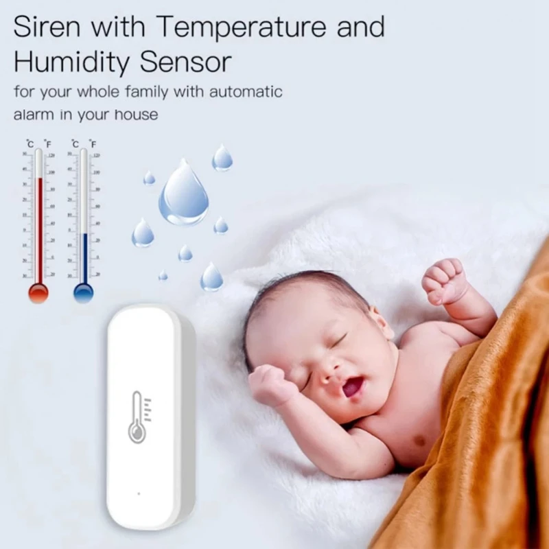 Multi-Functional Graffiti Smart Zigbee Temperature Humidity Sensor Portable House Smart Linkage Sensor Durable Easy To Use