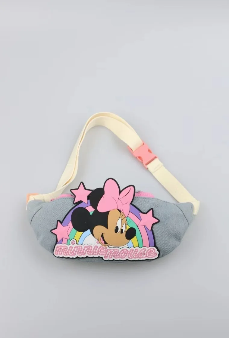 Disney cartoon Minnie Mickey Mouse New Kids Chest Bags with plush dolls Boys Cute bag waist bag