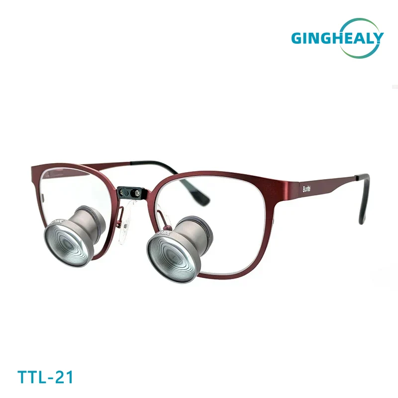 Ginghealy Integrate Galileo TTL Loupes 2.5X/3.0X/3.5X Customized Dental Surgical Lupa Metal Lens Titanium Frame Upgrade