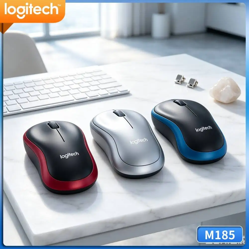 Logitech M185 Desktop-Use Mouse 2.4GHz Nano Receiver 1000 DPI 10m Range 12-Month Battery Smooth Navigation Accessory
