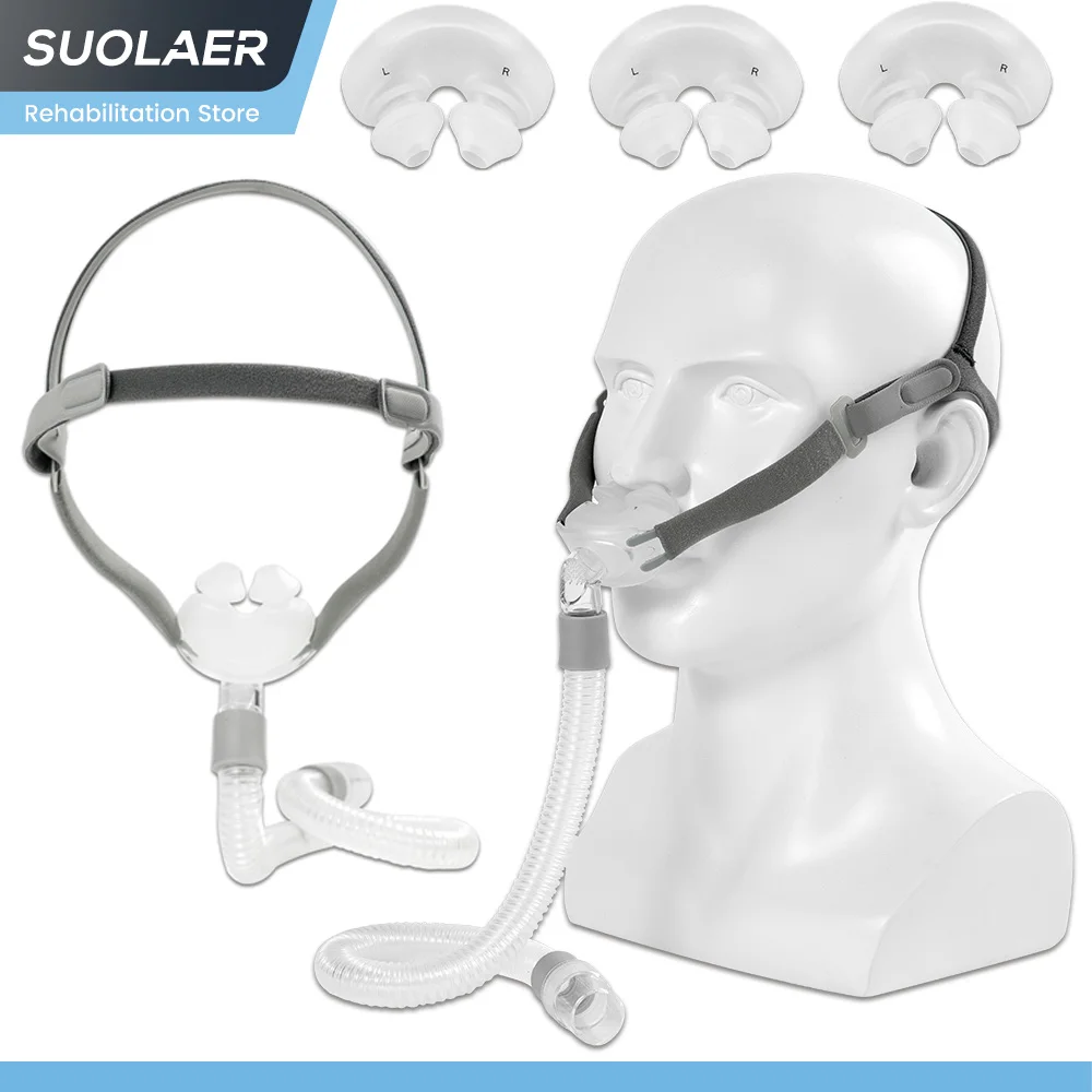 Универсальный набор подушек для носа CPAP для большинства систем подушек для носовой маски CPAP в комплекте включает в себя 3-размерные головные уборы и шланг для маски