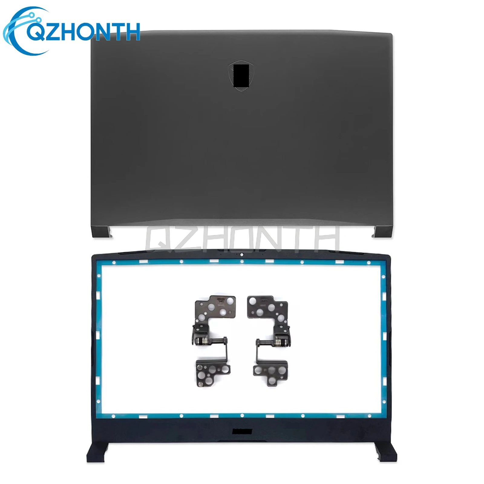 New LCD Back Cover + Bezel + Hinges For MSI Katana GF66 11UE 11UG MS-1581 1582 (Black) 307581A212 15.6