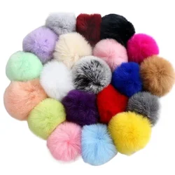 5pcs Imitate Rabbit Fur Pompon Ball 5cm Christmas Pom Pom Keychain Car Pompom Garment Toys Diy Bag Earring Ponpon Decoration