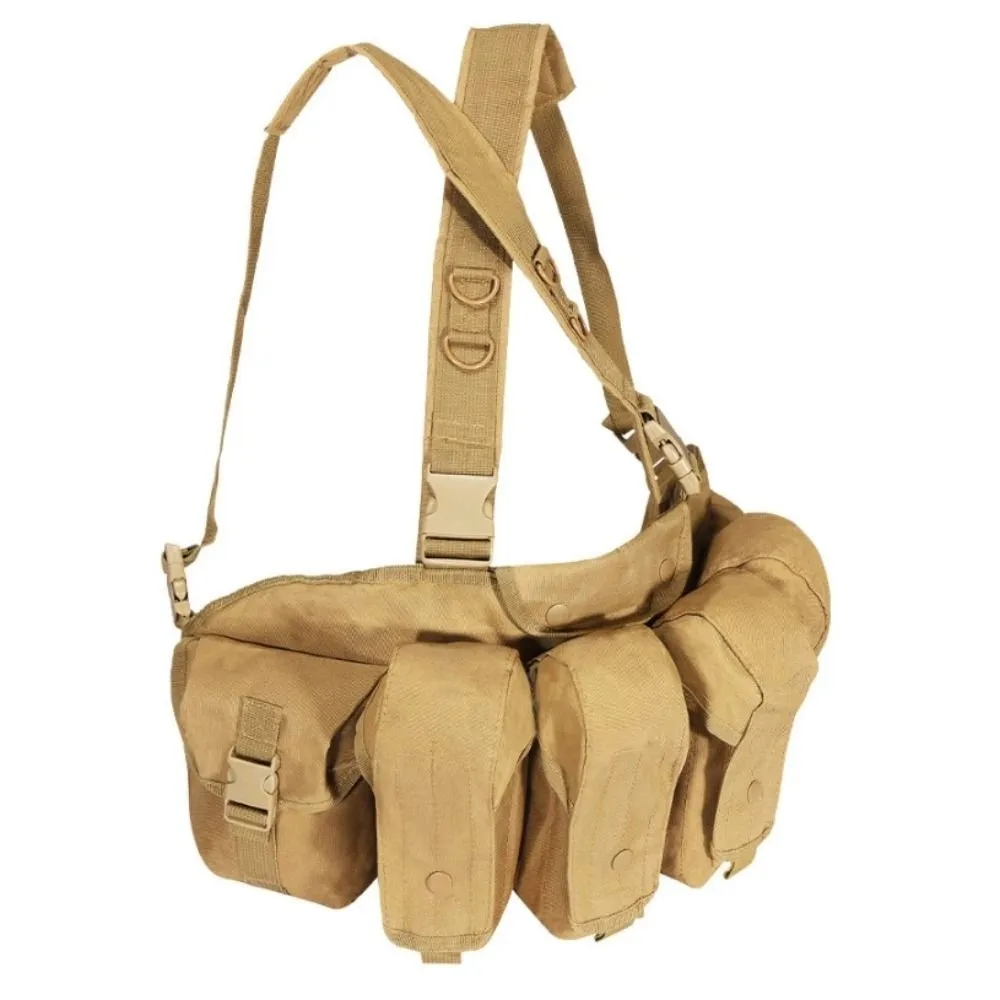 6-pockets Outdoor Vest Bag Large Capacity Waterproof Climbing Chest Pocket Scratch&Wear Resistant High Density Nylon