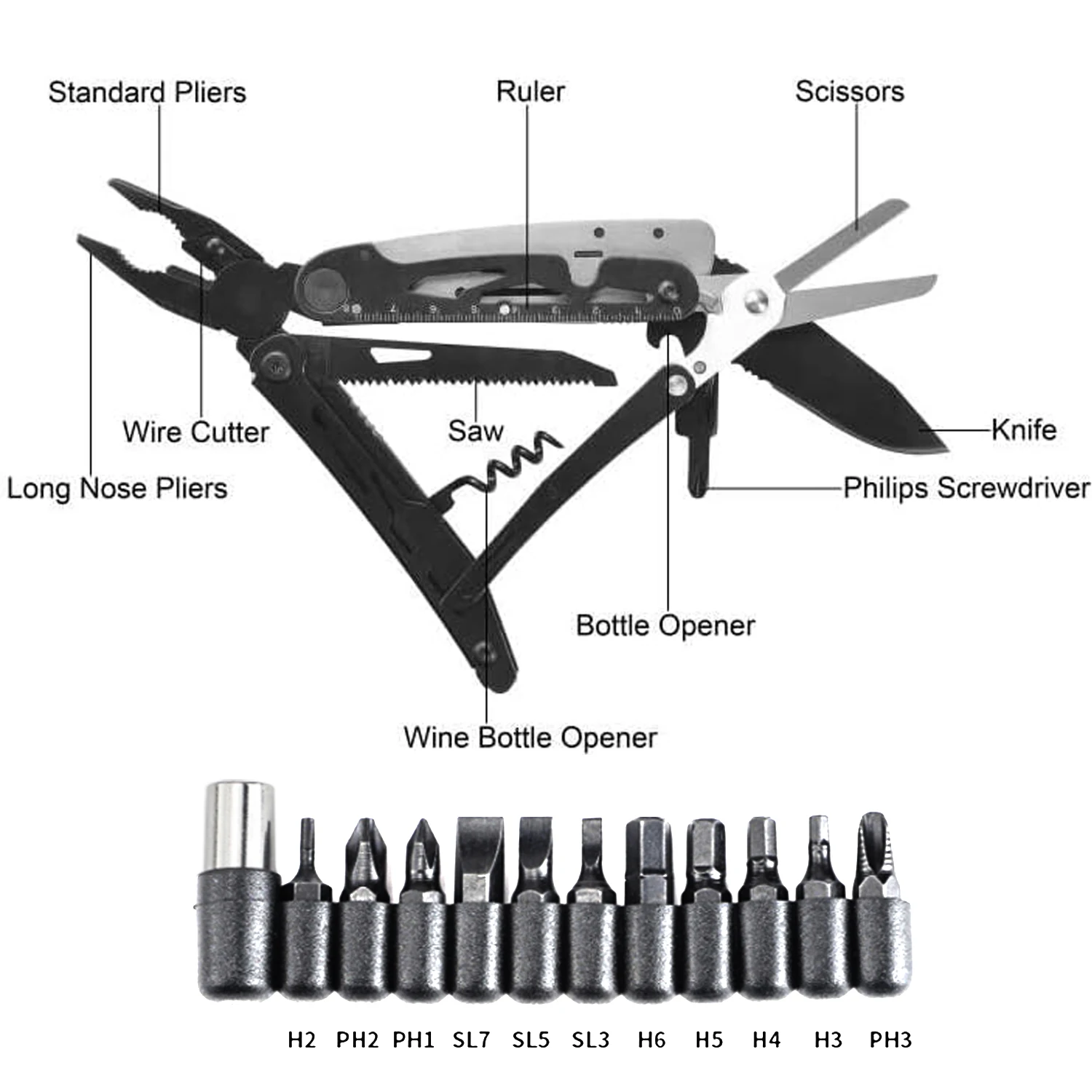 Sanke Rescue Multifunctional Hand Tool Pliers Folding Knife Scissors Plier Saw Outdoor Camping EDC Equipment Folding Multitool