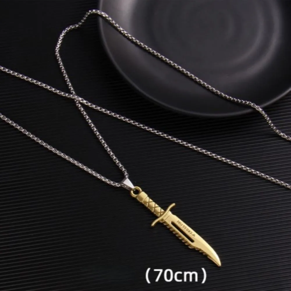 Men\'s Retro Necklace Personalized Sword Domestic Domineering Dragon Sword Trip-Mortar Pendant Niche Design Sensory Accessories