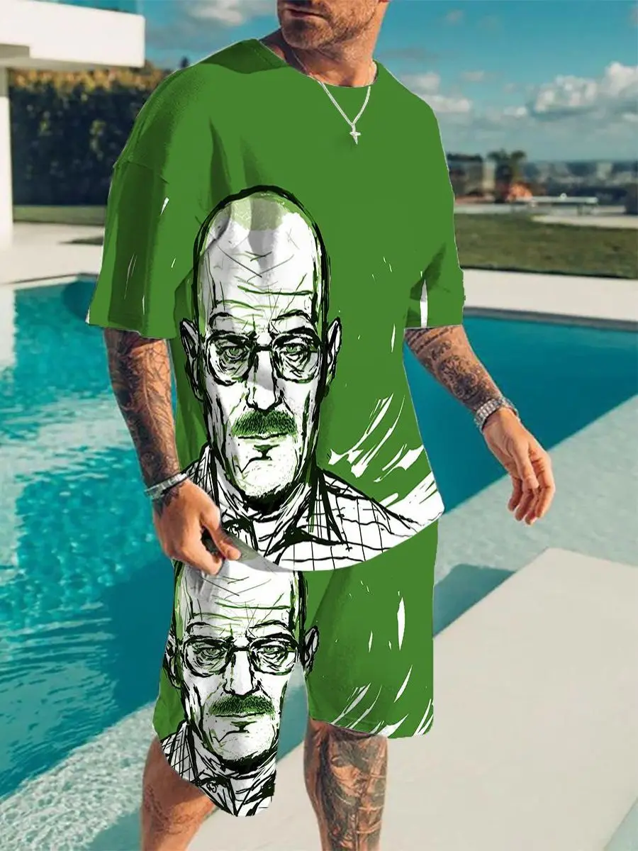 

Casual 3D Character Print ort Sve Set Teenage Summer Sportswear T-irt orts Combo Unbranded Other Material ort Cuff