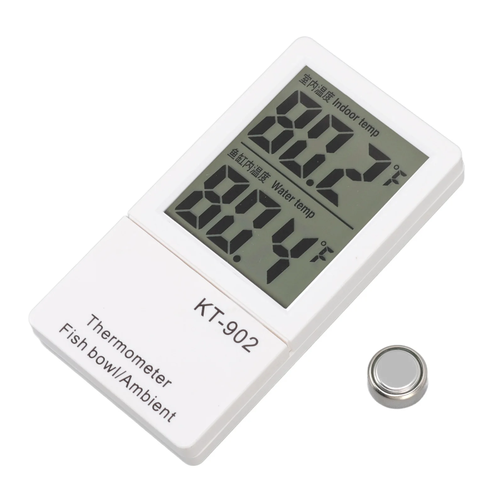 Digital Display Fish Tank Thermometer Suction Cup Mount High Low Alarm Setting Aquarium Thermometer Dual Temperature Reading