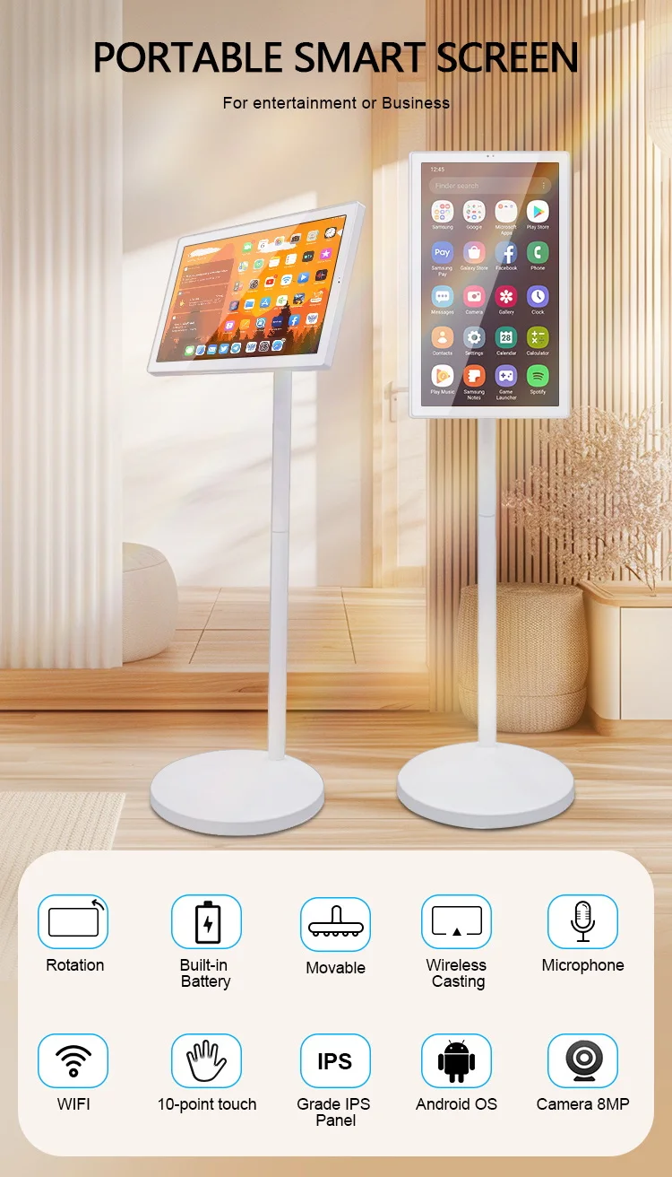 Built-in Battery 21 21.5 22 Inch Wireless Smart Portable TV Life Android Touch Screen LCD Monitor Display